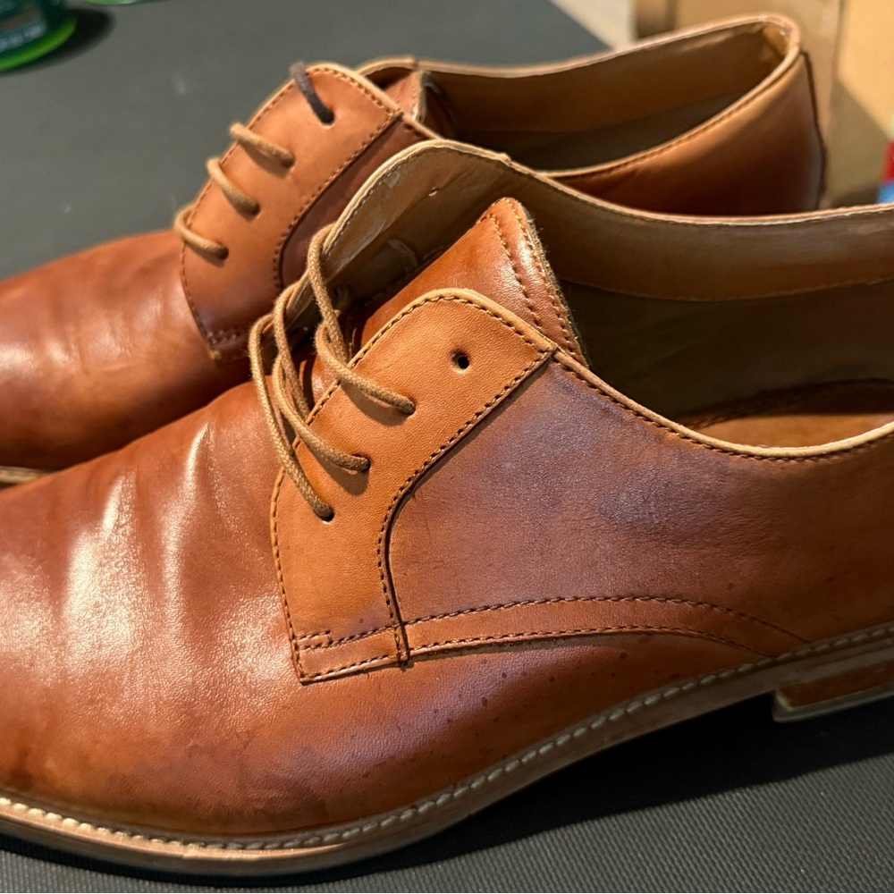Aldo Brown Leather Oxford Shoes